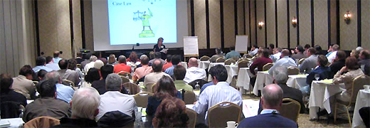 Nina Emerson before a classroom of adult students