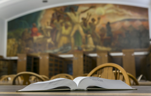 open book in UW Law Library