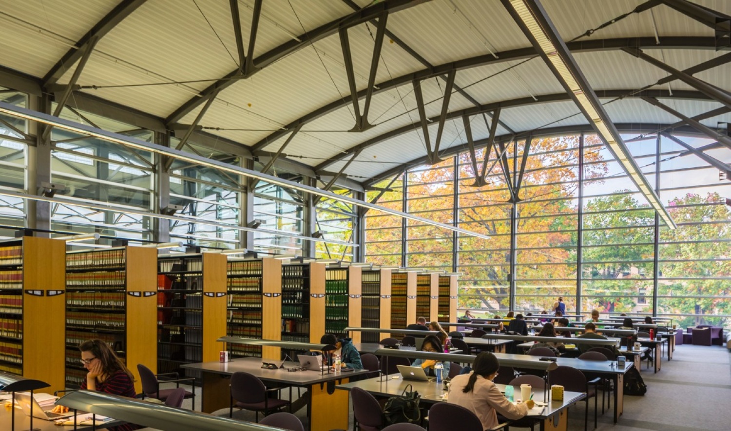 students studying in the UW Law Library