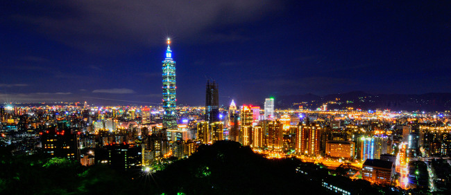 Taipei, Taiwan cityscape at night