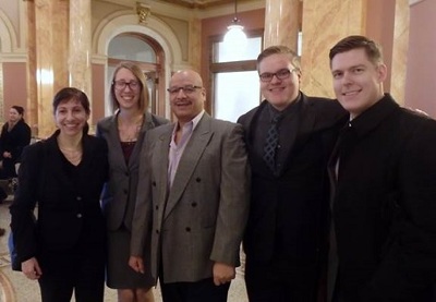 group shot of Mario Vasquez with WIP Students